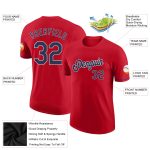 Personalized Red Navy-White Performance T-Shirt Team Custom Name and Number