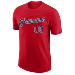Personalized Red Navy-White Performance T-Shirt Team Custom Name and Number
