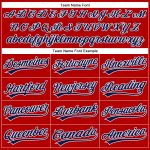 Personalized Red Navy-White Performance Vapor Golf Polo Shirt Team Custom Name and Number
