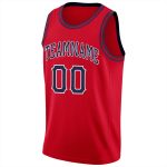 Personalized Red Navy-White Round Neck Rib-Knit Basketball Jersey Team Custom Name and Number