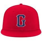 Custom red, navy and white snapback hat