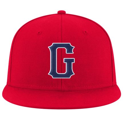 Custom red, navy and white snapback hat