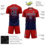 Personalized Red Navy-White Sublimation Soccer Uniform Jersey