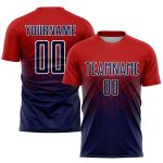 Personalized Red Navy-White Sublimation Soccer Uniform Jersey