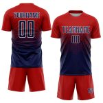 Personalized Red Navy-White Sublimation Soccer Uniform Jersey