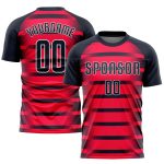 Personalized Red Navy-White Sublimation Soccer Uniform Jersey Team Custom Name and Number
