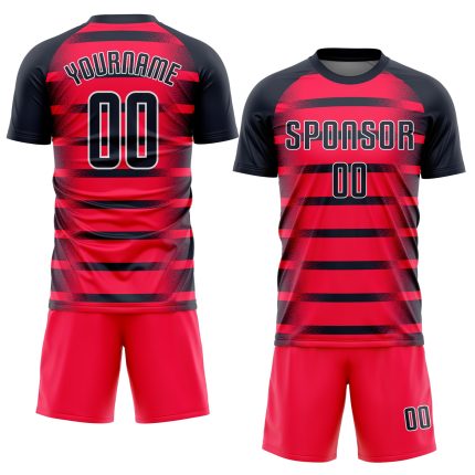 Personalized Red Navy-White Sublimation Soccer Uniform Jersey Team Custom Name and Number