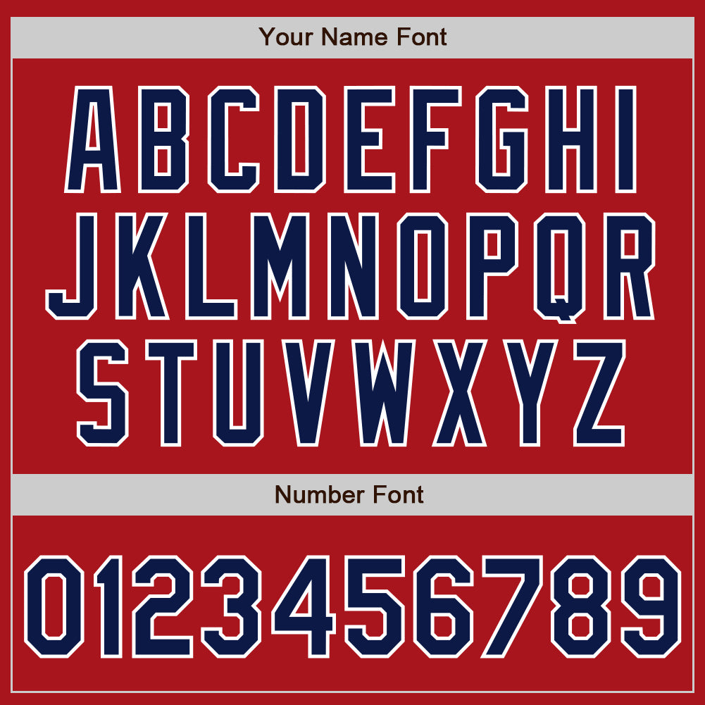 Personalized Red Navy-White Two-Button Unisex Softball Jersey Personalized Red Navy-White Two-Button Unisex Softball Jersey - Image 5