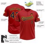 Personalized Red Navy-Yellow Two-Button Unisex Softball Jersey Team Custom Name and Number