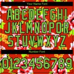 Personalized Red Neon Green-Black 3D Pattern Design Northeast China Big Flower Authentic Baseball Jersey Team Custom Name and Number