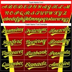 Personalized Red Neon Yellow-Black 3D Pattern Design Side Stripes Authentic Baseball Jersey Team Custom Name and Number