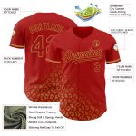 Personalized Red Old Gold 3D Pattern Design Leopard Print Fade Fashion Authentic Baseball Jersey Team Custom Name and Number