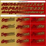 Personalized Red Old Gold-Black Gradient Fashion Two-Button Unisex Softball Jersey Team Custom Name and Number