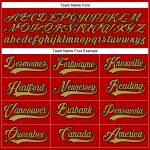 Personalized Red Old Gold-Black Hockey Lace Neck Jersey Team Custom Name and Number