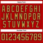Personalized Red Old Gold-Black Hockey Lace Neck Jersey Team Custom Name and Number