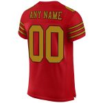 Personalized Red Old Gold-Black Mesh Authentic Football Jersey