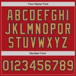 Personalized Red Old Gold-Navy 3 Colors Arm Shapes Authentic Baseball Jersey Team Custom Name and Number