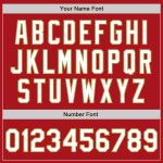Personalized Red Old Gold Pinstripe White Two-Button Unisex Softball Jersey Team Custom Name and Number