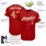 Personalized Red Old Gold-White Authentic Baseball Jersey Team Custom Name and Number