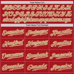 Personalized Red Old Gold-White Authentic Baseball Jersey Team Custom Name and Number