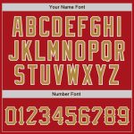 Personalized Red Old Gold-White Authentic Baseball Jersey Team Custom Name and Number