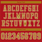 Personalized Red Old Gold-White Mesh Authentic Football Jersey