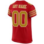 Personalized Red Old Gold-White Mesh Authentic Football Jersey