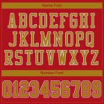 Personalized Red Old Gold-White Mesh Authentic Football Jersey Team Custom Name and Number