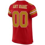 Personalized Red Old Gold-White Mesh Authentic Football Jersey Team Custom Name and Number