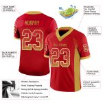 Personalized Red Old Gold-White Mesh Drift Fashion Football Jersey Team Custom Name and Number