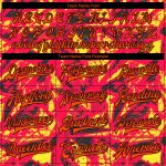 Personalized Red Orange Gold-Black 3D Pattern Design Bomber Full-Snap Varsity Letterman Jacket Team Custom Name and Number
