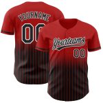 Personalized Red Pinstripe Black-White Authentic Fade Fashion Baseball Jersey Team Custom Name and Number