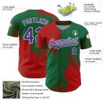 Personalized Red Purple Kelly Green-White 3D Pattern Design Abstract Brush Stroke Authentic Baseball Jersey Team Custom Name and Number