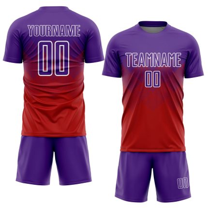 Personalized Red Purple-White Sublimation Soccer Uniform Jersey Team Custom Name and Number