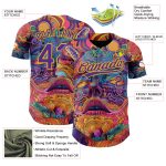 Personalized Red Purple-Yellow 3D Pattern Design Abstract Painting Authentic Baseball Jersey Team Custom Name and Number