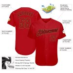 Personalized Red Red-Black Authentic Baseball Jersey