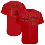 Personalized Red Red-Black Authentic Baseball Jersey