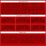 Personalized Red Red-Black Authentic Throwback Basketball Shorts Team Custom Name and Number
