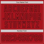 Personalized Red Red-Black Bomber Full-Snap Varsity Letterman Jacket Team Custom Name and Number