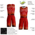 Personalized Red Red-Black Flame Round Neck Sublimation Basketball Suit Jersey Team Custom Name and Number