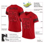 Personalized Red Red-Black Mesh Authentic Football Jersey Team Custom Name and Number