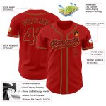 Personalized Red Red Black-Old Gold Authentic Baseball Jersey Team Custom Name and Number