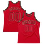 Personalized Red Red Black-Old Gold Authentic Throwback Basketball Jersey Team Custom Name and Number