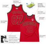 Personalized Red Red Black-Old Gold Authentic Throwback Basketball Jersey Team Custom Name and Number