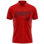 Personalized Red Red-Black Performance Vapor Golf Polo Shirt Team Custom Name and Number