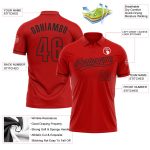 Personalized Red Red-Black Performance Vapor Golf Polo Shirt Team Custom Name and Number