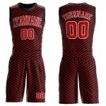 Personalized Red Red-Black Round Neck Sublimation Basketball Suit Jersey Team Custom Name and Number
