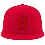 Personalized Red Red-Black Stitched Adjustable Snapback Hat Team Custom Name and Number