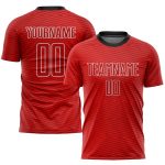 Personalized Red Red-Black Sublimation Soccer Uniform Jersey Team Custom Name and Number