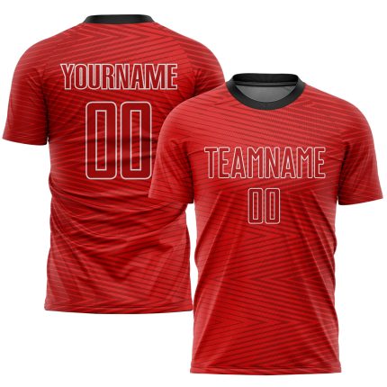 Personalized Red Red-Black Sublimation Soccer Uniform Jersey Team Custom Name and Number